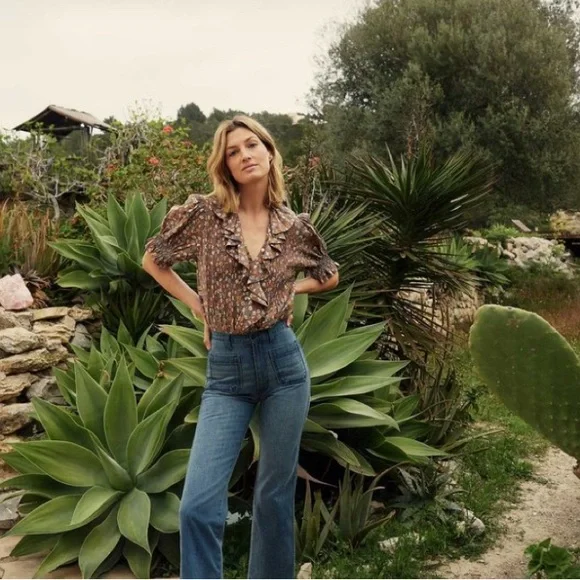 Dôen Maritime Jeans in Menton Wash, Size 26 Cropped - Picture 1 of 10